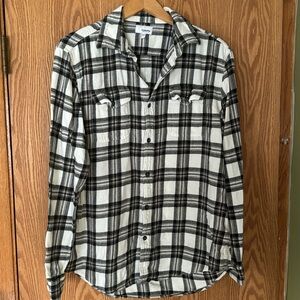 Sonoma black and white flannel size L